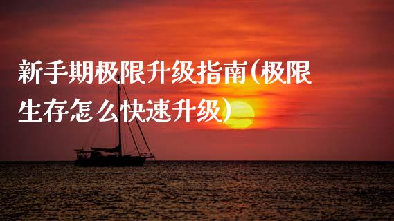 新手期极限升级指南(极限生存怎么快速升级)_https://www.zztgc.com_黄金期货_第1张