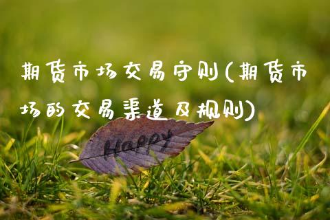 期货市场交易守则(期货市场的交易渠道及规则)_https://www.zztgc.com_期货入门_第1张