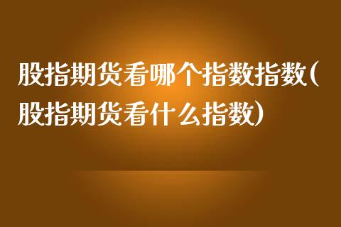 股指期货看哪个指数指数(股指期货看什么指数)_原油期货_第1张_珍投期货网 股指期货看哪个指数指数(股指期货看什么指数)_https://www.zztgc.com_原油期货_第1张