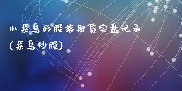 小菜鸟的股指期货实盘记录(菜鸟炒股)_https://www.zztgc.com_原油期货_第1张