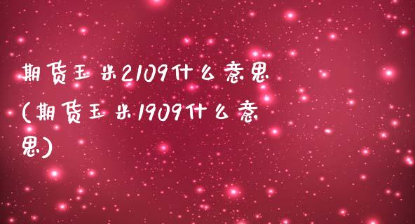 期货玉米2109什么意思(期货玉米1909什么意思)_https://www.zztgc.com_期货入门_第1张