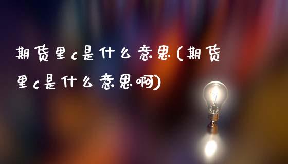 期货里c是什么意思(期货里c是什么意思啊)_https://www.zztgc.com_期货直播_第1张