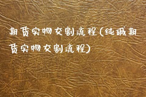 期货实物交割流程(纯碱期货实物交割流程)_https://www.zztgc.com_黄金期货_第1张
