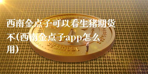 西南金点子可以看生猪期货不(西南金点子app怎么用)_https://www.zztgc.com_黄金期货_第1张