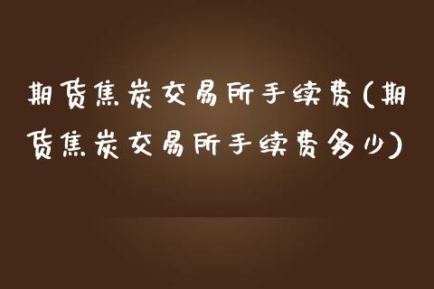 期货焦炭交易所手续费(期货焦炭交易所手续费多少)_https://www.zztgc.com_期货行情_第1张