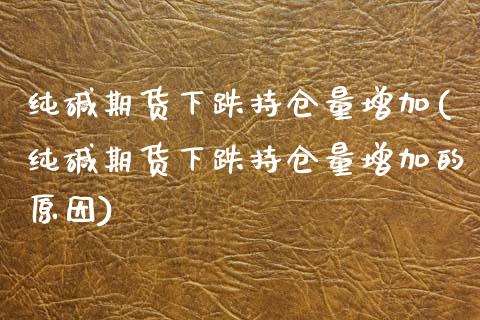 纯碱期货下跌持仓量增加(纯碱期货下跌持仓量增加的原因)_https://www.zztgc.com_黄金期货_第1张