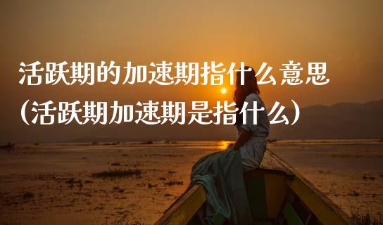 活跃期的加速期指什么意思(活跃期加速期是指什么)_https://www.zztgc.com_原油期货_第1张