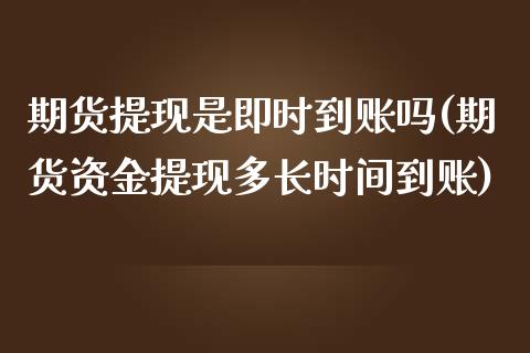 期货提现是即时到账吗(期货资金提现多长时间到账)_https://www.zztgc.com_期货入门_第1张