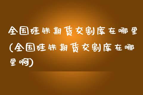 全国硅铁期货交割库在哪里(全国硅铁期货交割库在哪里啊)_https://www.zztgc.com_期货入门_第1张