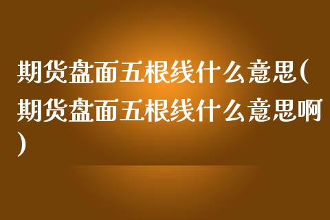 期货盘面五根线什么意思(期货盘面五根线什么意思啊)_https://www.zztgc.com_原油期货_第1张