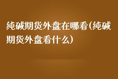 纯碱期货外盘在哪看(纯碱期货外盘看什么)_期货行情_第1张_珍投期货网 纯碱期货外盘在哪看(纯碱期货外盘看什么)_https://www.zztgc.com_期货行情_第1张