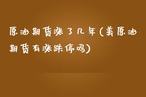 原油期货涨了几年(美原油期货有涨跌停吗)_https://www.zztgc.com_原油期货_第1张