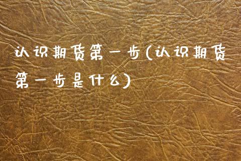 认识期货第一步(认识期货第一步是什么)_https://www.zztgc.com_期货入门_第1张