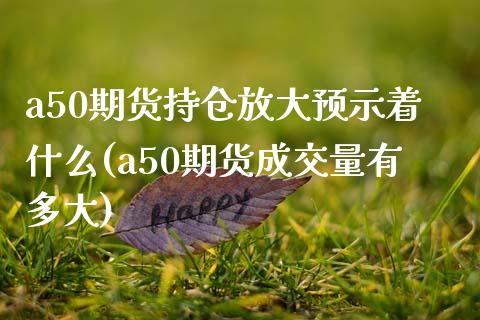 a50期货持仓放大预示着什么(a50期货成交量有多大)_https://www.zztgc.com_期货行情_第1张