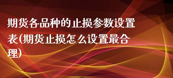 期货各品种的止损参数设置表(期货止损怎么设置最合理)_https://www.zztgc.com_期货开户_第1张