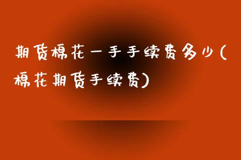 期货棉花一手手续费多少(棉花期货手续费)_https://www.zztgc.com_黄金期货_第1张