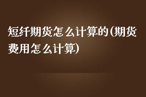 短纤期货怎么计算的(期货费用怎么计算)_https://www.zztgc.com_期货直播_第1张