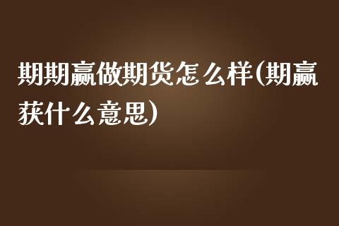 期期赢做期货怎么样(期赢获什么意思)_https://www.zztgc.com_原油期货_第1张