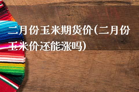 二月份玉米期货价(二月份玉米价还能涨吗)_https://www.zztgc.com_期货行情_第1张