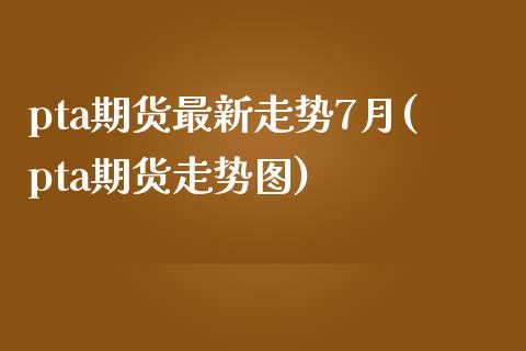pta期货最新走势7月(pta期货走势图)_https://www.zztgc.com_期货直播_第1张