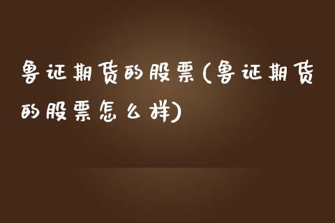 鲁证期货的股票(鲁证期货的股票怎么样)_https://www.zztgc.com_期货行情_第1张