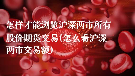 怎样才能浏览沪深两市所有股价期货交易(怎么看沪深两市交易额)_https://www.zztgc.com_期货直播_第1张
