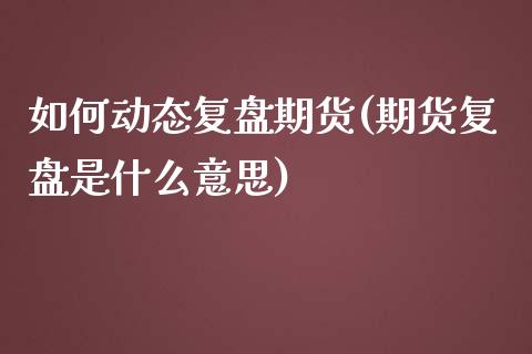 如何动态复盘期货(期货复盘是什么意思)_https://www.zztgc.com_原油期货_第1张