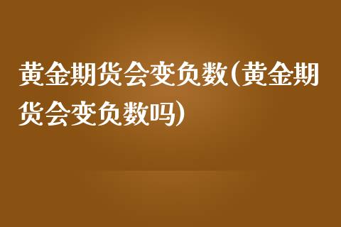 黄金期货会变负数(黄金期货会变负数吗)_https://www.zztgc.com_原油期货_第1张