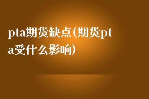 pta期货缺点(期货pta受什么影响)_https://www.zztgc.com_期货开户_第1张
