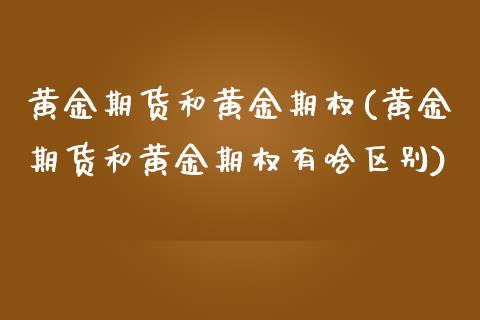 黄金期货和黄金期权(黄金期货和黄金期权有啥区别)_https://www.zztgc.com_期货入门_第1张