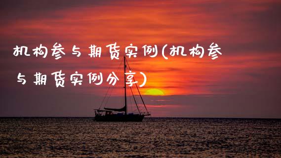 机构参与期货实例(机构参与期货实例分享)_https://www.zztgc.com_期货开户_第1张