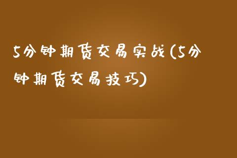 5分钟期货交易实战(5分钟期货交易技巧)_https://www.zztgc.com_原油期货_第1张
