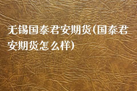 无锡国泰君安期货(国泰君安期货怎么样)_https://www.zztgc.com_期货入门_第1张