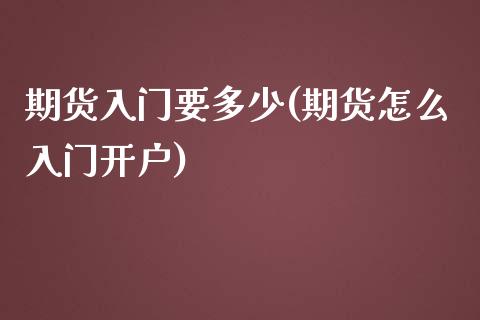 期货入门要多少(期货怎么入门开户)_https://www.zztgc.com_原油期货_第1张