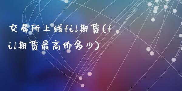 交易所上线fil期货(fil期货最高价多少)_https://www.zztgc.com_黄金期货_第1张