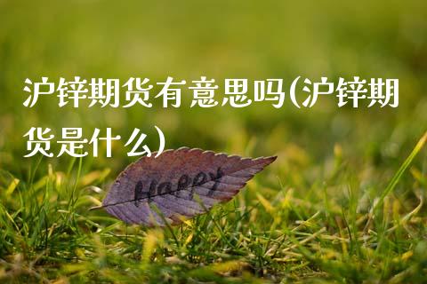 沪锌期货有意思吗(沪锌期货是什么)_https://www.zztgc.com_期货入门_第1张
