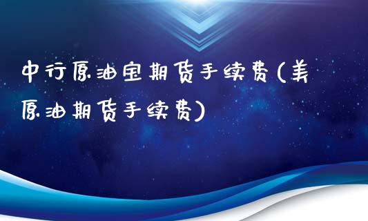 中行原油宝期货手续费(美原油期货手续费)_https://www.zztgc.com_期货直播_第1张