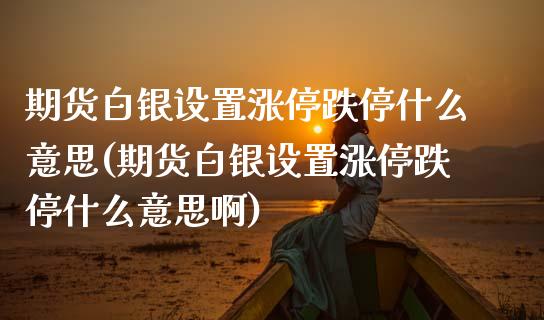 期货白银设置涨停跌停什么意思(期货白银设置涨停跌停什么意思啊)_https://www.zztgc.com_原油期货_第1张