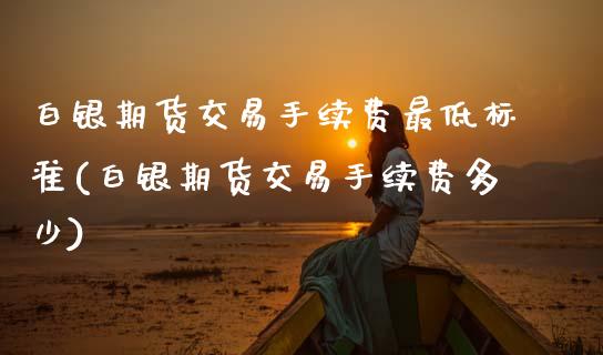 白银期货交易手续费最低标准(白银期货交易手续费多少)_https://www.zztgc.com_期货行情_第1张