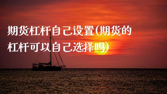 期货杠杆自己设置(期货的杠杆可以自己选择吗)_https://www.zztgc.com_期货入门_第1张