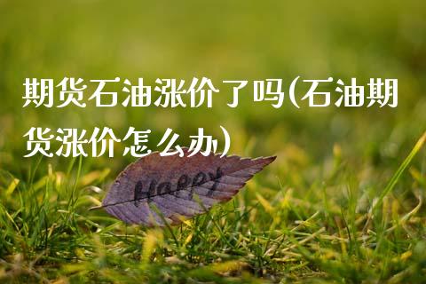 期货石油涨价了吗(石油期货涨价怎么办)_https://www.zztgc.com_期货入门_第1张