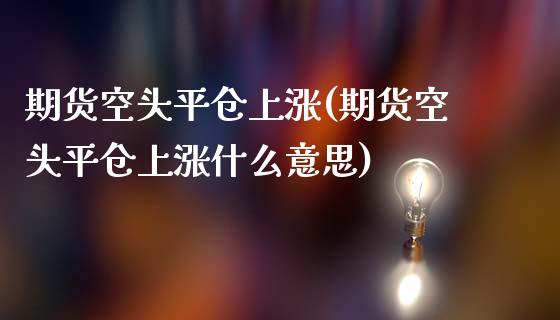 期货空头平仓上涨(期货空头平仓上涨什么意思)_https://www.zztgc.com_期货开户_第1张