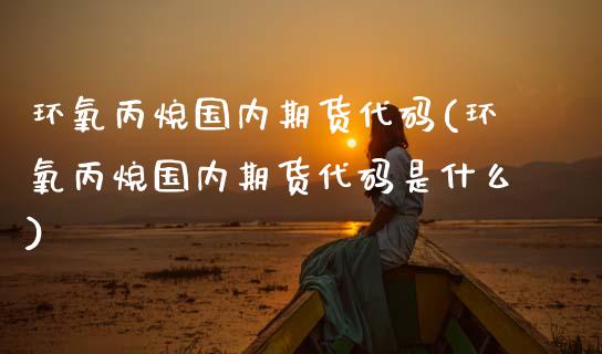 环氧丙烷国内期货代码(环氧丙烷国内期货代码是什么)_https://www.zztgc.com_黄金期货_第1张