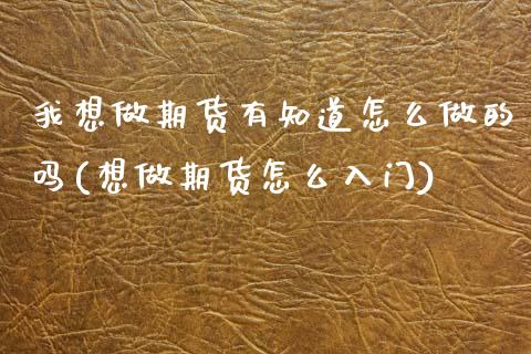 我想做期货有知道怎么做的吗(想做期货怎么入门)_https://www.zztgc.com_期货入门_第1张
