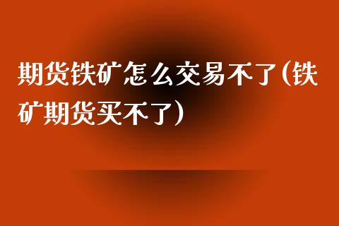 期货铁矿怎么交易不了(铁矿期货买不了)_https://www.zztgc.com_原油期货_第1张
