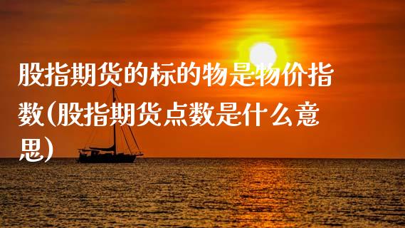 股指期货的标的物是物价指数(股指期货点数是什么意思)_https://www.zztgc.com_期货入门_第1张