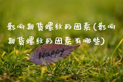 影响期货螺纹的因素(影响期货螺纹的因素有哪些)_https://www.zztgc.com_期货开户_第1张