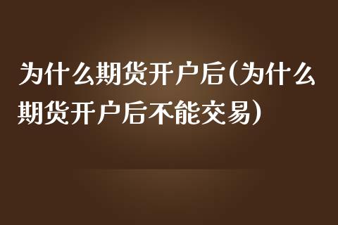 为什么期货开户后(为什么期货开户后不能交易)_https://www.zztgc.com_黄金期货_第1张