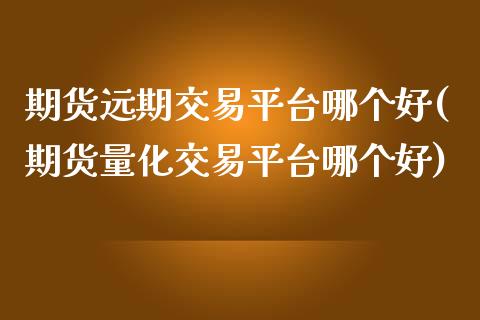 期货远期交易平台哪个好(期货量化交易平台哪个好)_https://www.zztgc.com_期货入门_第1张