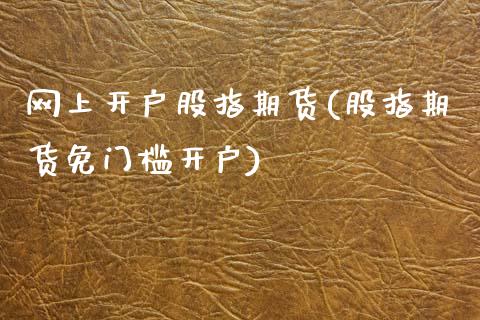 网上开户股指期货(股指期货免门槛开户)_https://www.zztgc.com_原油期货_第1张